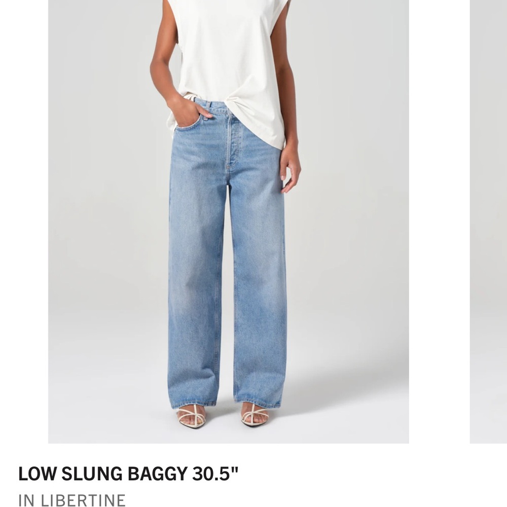 Agolde Light Blue Low-Slung Baggy Wide-Leg Jeans